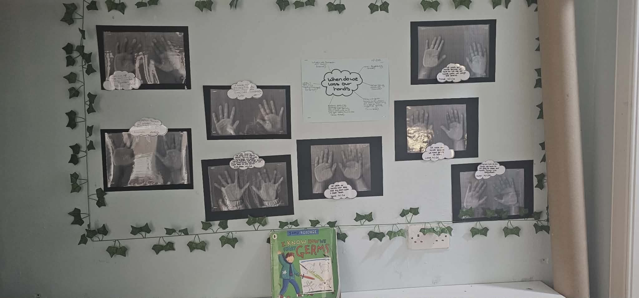 Children's hand art display